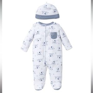 NWOT Little Me Baby Pajamas and Hat 9m